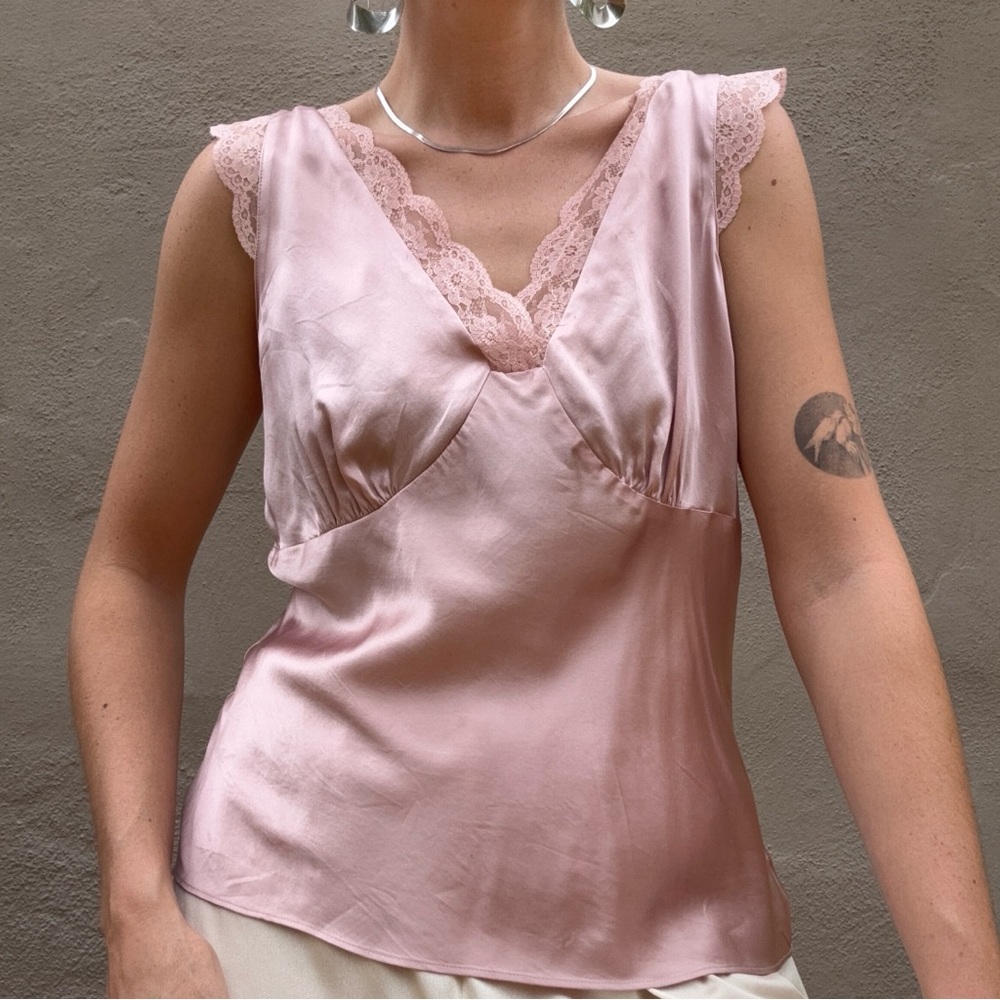 •SOLD• Y2K Ann Taylor Loft Silk Babydoll Camisole - Picture 1 of 7